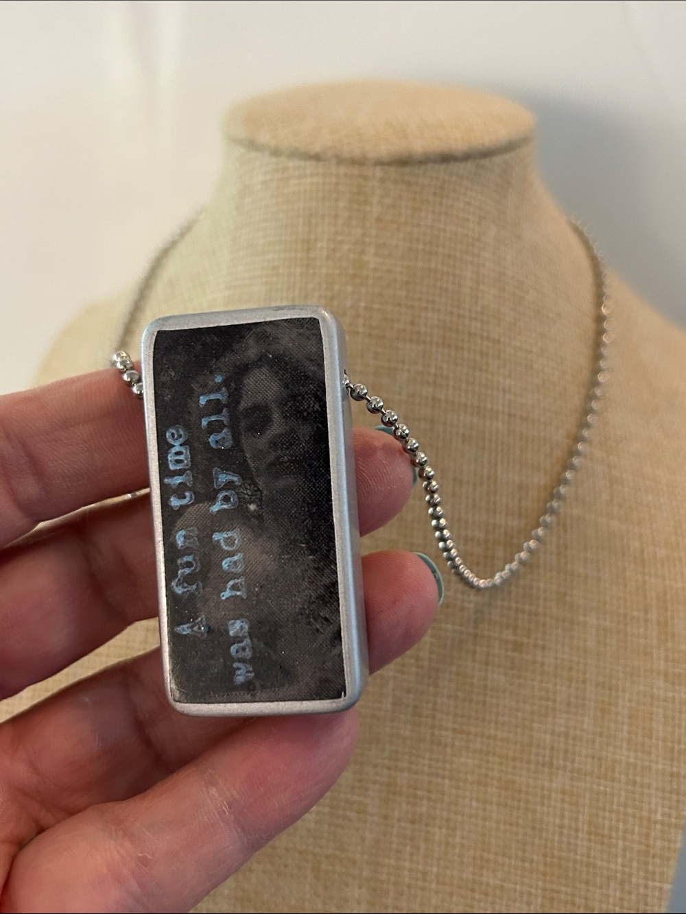 A fun time was had by all domino pendant necklace NEW handmade reverses to pips